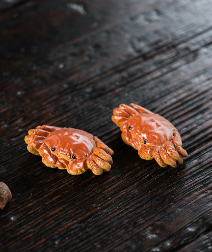 Gohobi Handmade Ceramic YiXing Clay Crab Ornament Tea pet