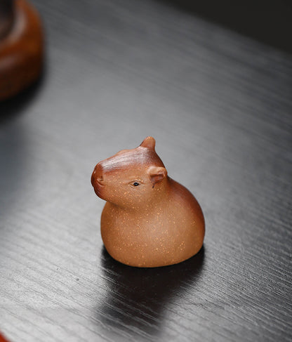 Gohobi Handmade Ceramic YiXing Clay Capybara Ornament Tea pet