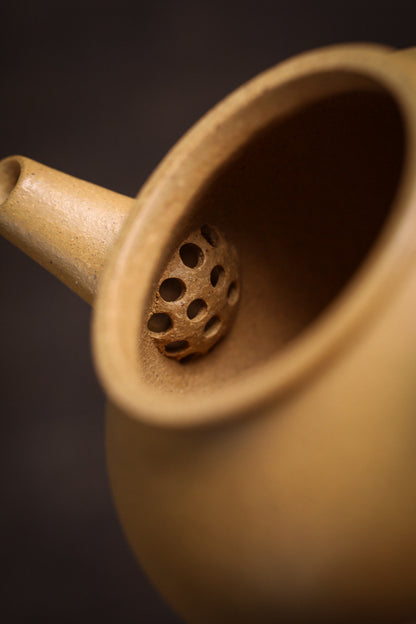 [Chingshui Tang 青水堂] Handmade Yixing Yellow Zisha Clay Teapot 120ml – Original Ore Huangjin Duan Clay Bala Shui Ping Teapot for Gongfu Tea Brewing