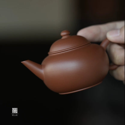 [賦山敘 x Gohobi] Original Ore Zhuni “Xiaoshui Ping” Red Zisha Clay Teapot – Handmade Chaozhou-Style Gongfu Yixing Teapot