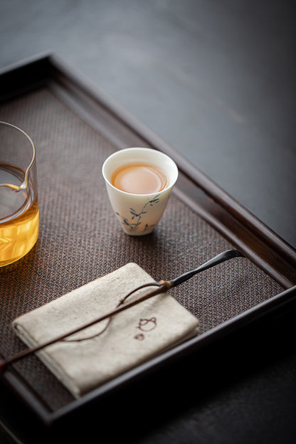 Gohobi White Porcelain Hand-Painted Orchid Teacup