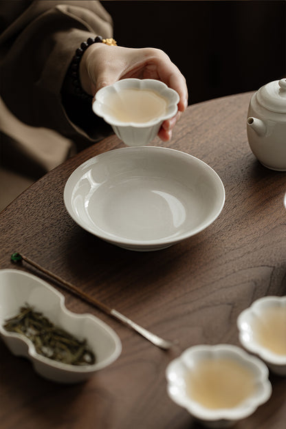 Gohobi Plant Ash Ceramic Multi-Purpose Tea Disc – Gongfu Dry Brewing and Refreshment Plate