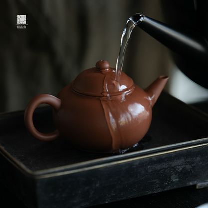 [賦山敘 x Gohobi] Original Ore Zhuni “Xiaoshui Ping” Red Zisha Clay Teapot – Handmade Chaozhou-Style Gongfu Yixing Teapot