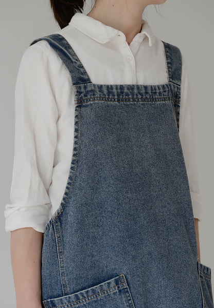 Gohobi Japanese Style Washed Denim Cotton Apron