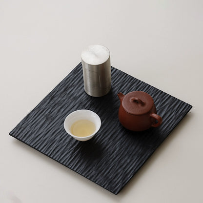 Gohobi Japanese-style Wabi-Sabi Carbonised Wood Black Tray 001