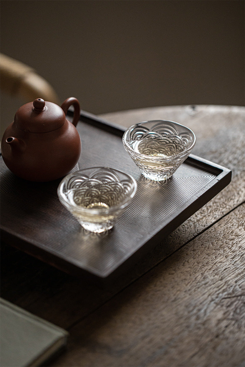 Plateau carré noir ébène Gohobi de style japonais Wabi-Sabi 004