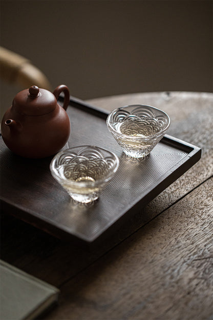 Plateau carré noir ébène Gohobi de style japonais Wabi-Sabi 004