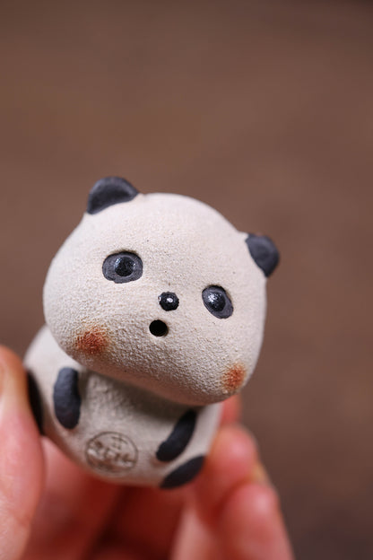 Gohobi Yixing Purple Clay Panda Tea Pet – Incense Holder and Lid Rest
