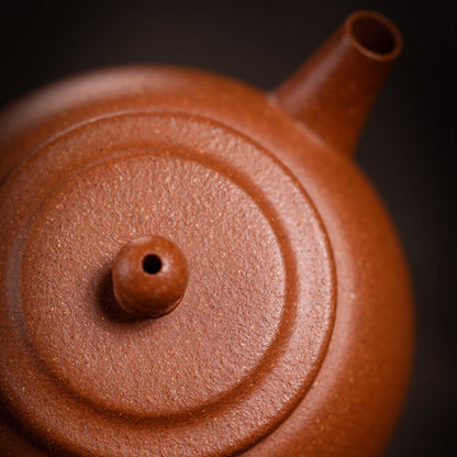 [Chingshui Tang 青水堂] Handmade Yixing Zisha Sandy Purple Clay Teapot – 120ml Original Ore Jin Jiangpo Clay, Handmade Thin Body with Built-in Filter, Da Bin Huai Yue Style Small Gongfu Teapot