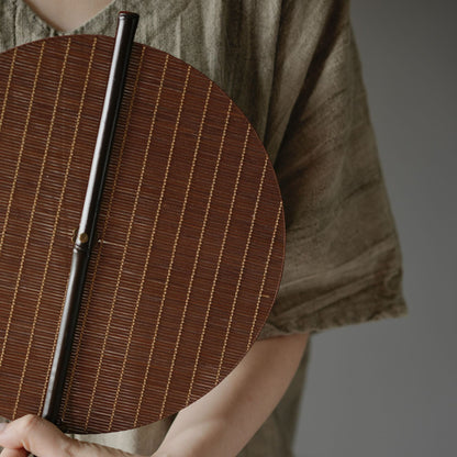 Gohobi Handmade Woven Bamboo Round Fan – Chinese Hanfu Hand Fan