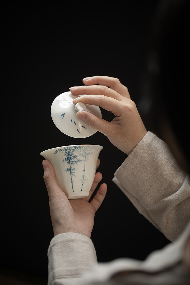 Gohobi Hand-Painted Bamboo Celadon Gaiwan