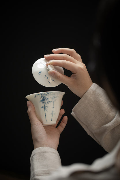 Gohobi Hand-Painted Bamboo Celadon Gaiwan