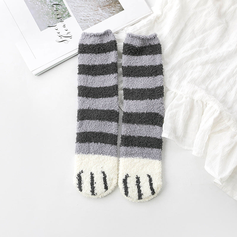 Gohobi Cat Paw Coral Fleece Socks