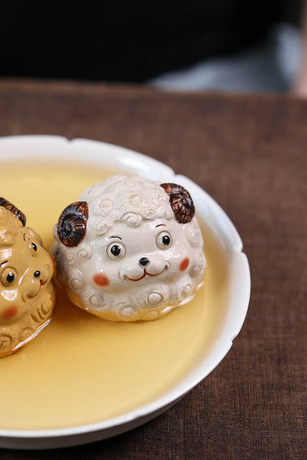 Gohobi Yixing Purple Clay Sheep Tea Pet – Handmade Sanyang Kaitai Ornament
