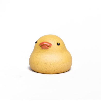 Gohobi Handmade Ceramic YiXing Clay Yellow Duck Ornament Tea pet