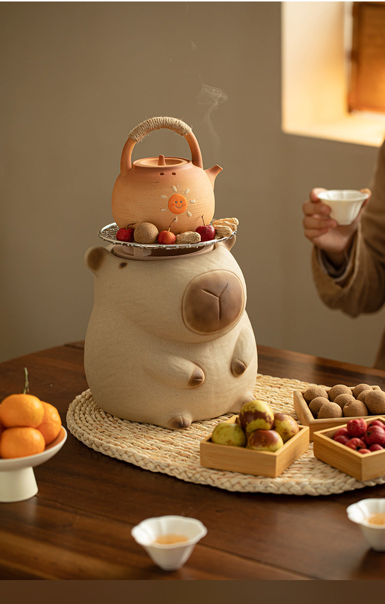 Gohobi Traditional Teapot and Stove Set 002 Capybara