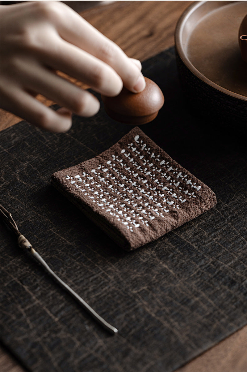 Gohobi Handmade Woven Cotton and Linen Gongfu Tea Towel