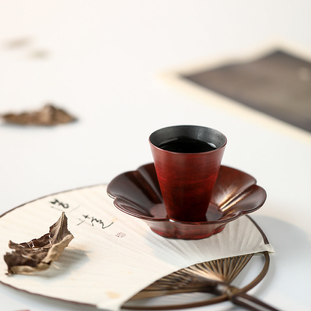 Gohobi Ceramic Red Brushing Coaster