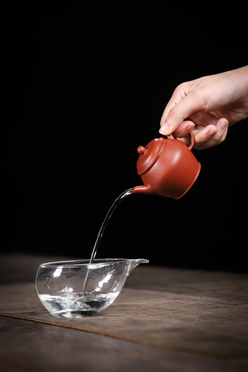 [Chingshui Tang 青水堂] Handemade Yixing Red Zisha Clay Teapot – 100ml Original Ore Zhuni, Traditional Weng-Style, Thin Body, Built-in Filter, Handmade Gongfu Teapot