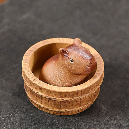 Gohobi Handmade Ceramic YiXing Clay Capybara Ornament Tea pet