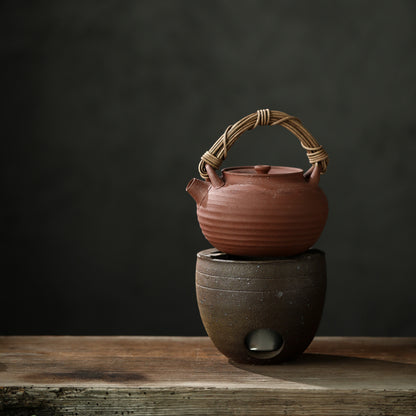 Gohobi Ceramic Alcohol Lamp Tea Stove – Handmade Old Rock Clay Tea Warmer
