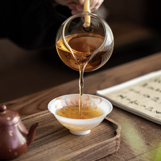 Gohobi Hand-painted Jade White Lotus Porcelain Tea Cup