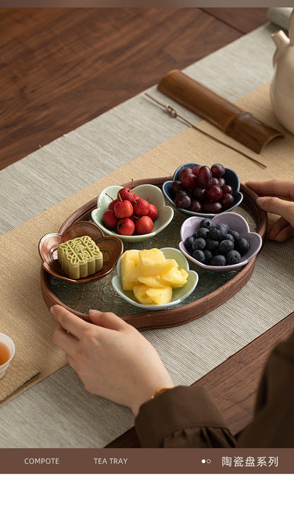 Gohobi, petite assiette traditionnelle japonaise de fruits glacés et noix - Nœud chinois 003