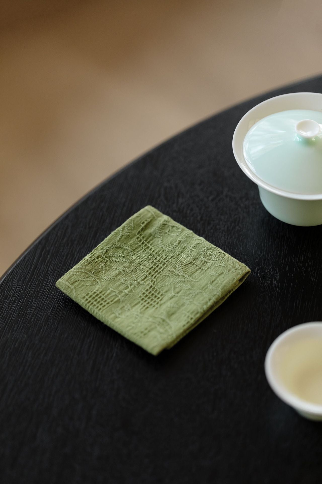 Torchon Gongfu double face en coton et lin gravé Gohobi