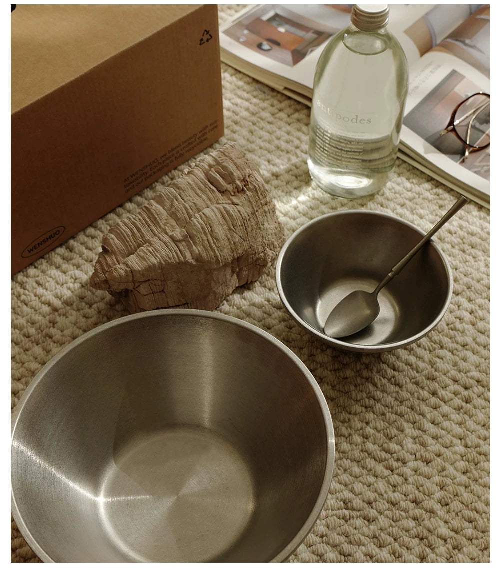 Gohobi Retro Double-Wall Stainless Steel Cone Bowl