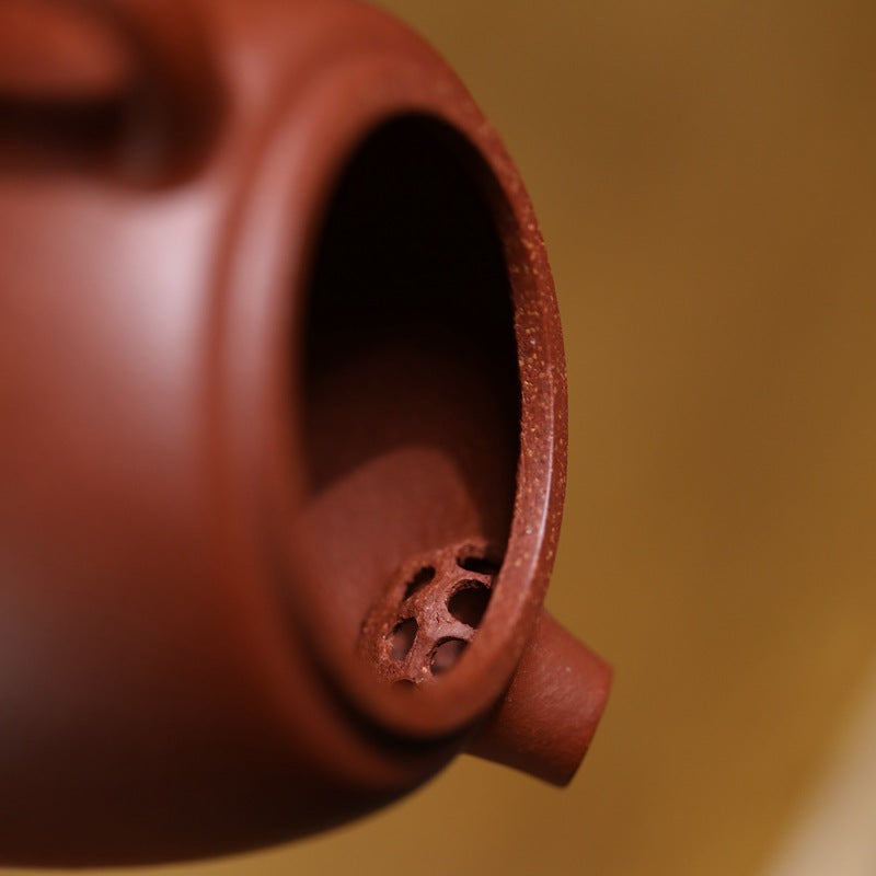 [Chingshui Tang 青水堂] Handmade Yixing Zisha Sandy Purple Clay Teapot – 100ml Handmade Jiangpo Clay Xiao Julun (Small Giant Wheel) Style Teapot, Thin-Walled Small Gongfu Teapot with Built-in Filter