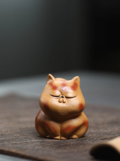 Gohobi Lucky Cat Ornament Yixing Clay Tea Pet