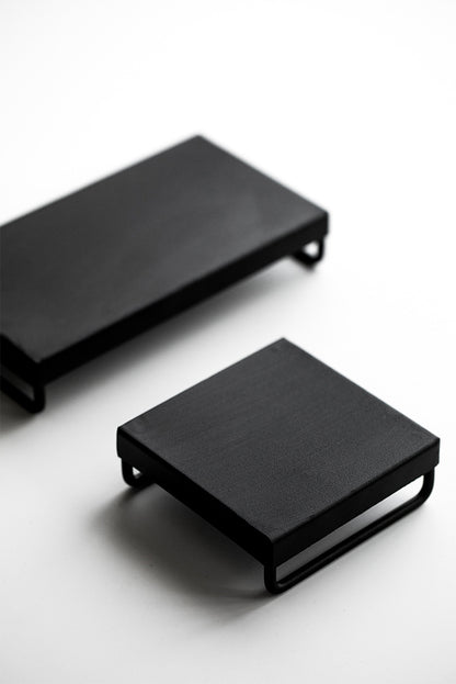 Gohobi Japanese-style Wabi-Sabi Black Square Iron Tray 006