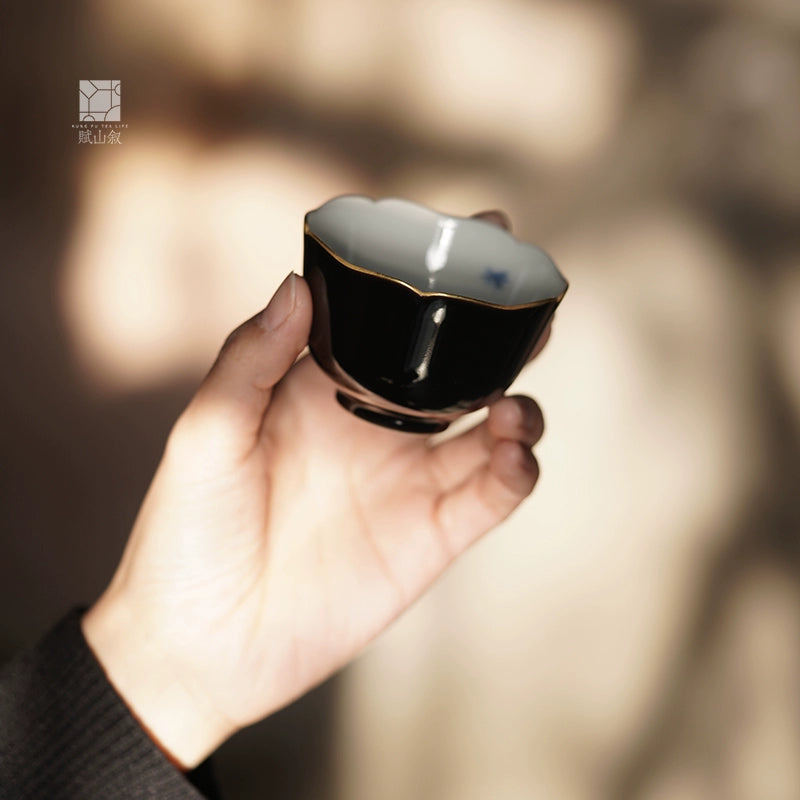 [賦山敘 x Gohobi] “Ink Bamboo & Crane” Kuikou Master Cup – Hand-Painted Jingdezhen Ceramic Tasting Cup