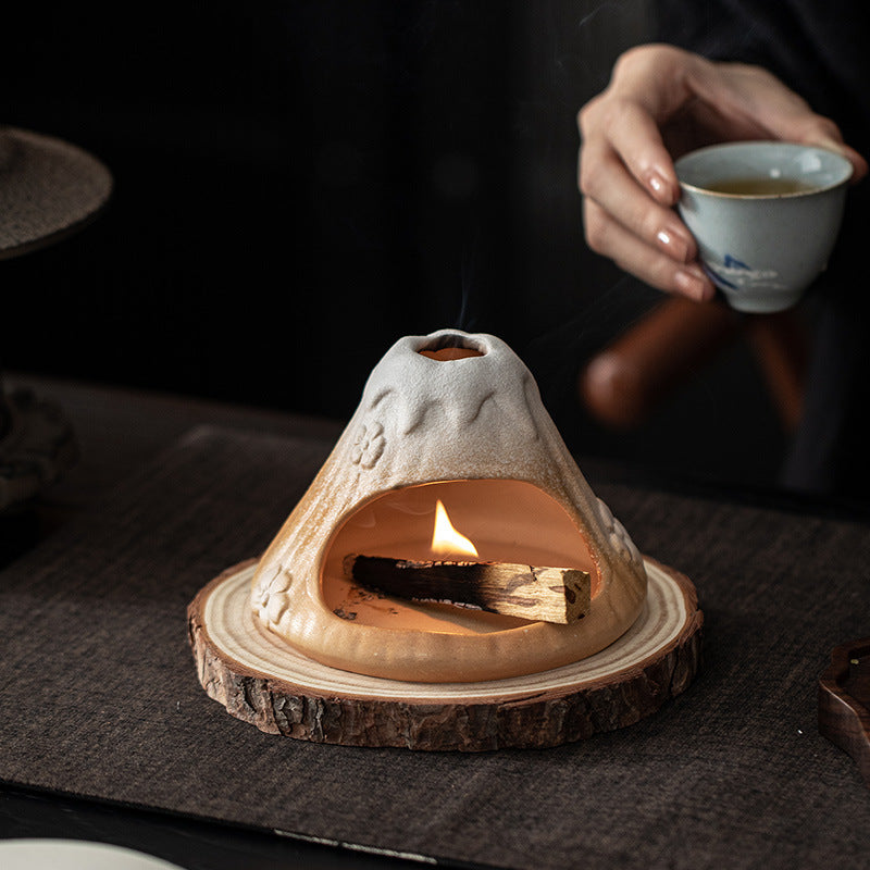 Gohobi Snow Mountain Ceramic Aromatherapy Fireplace Burner