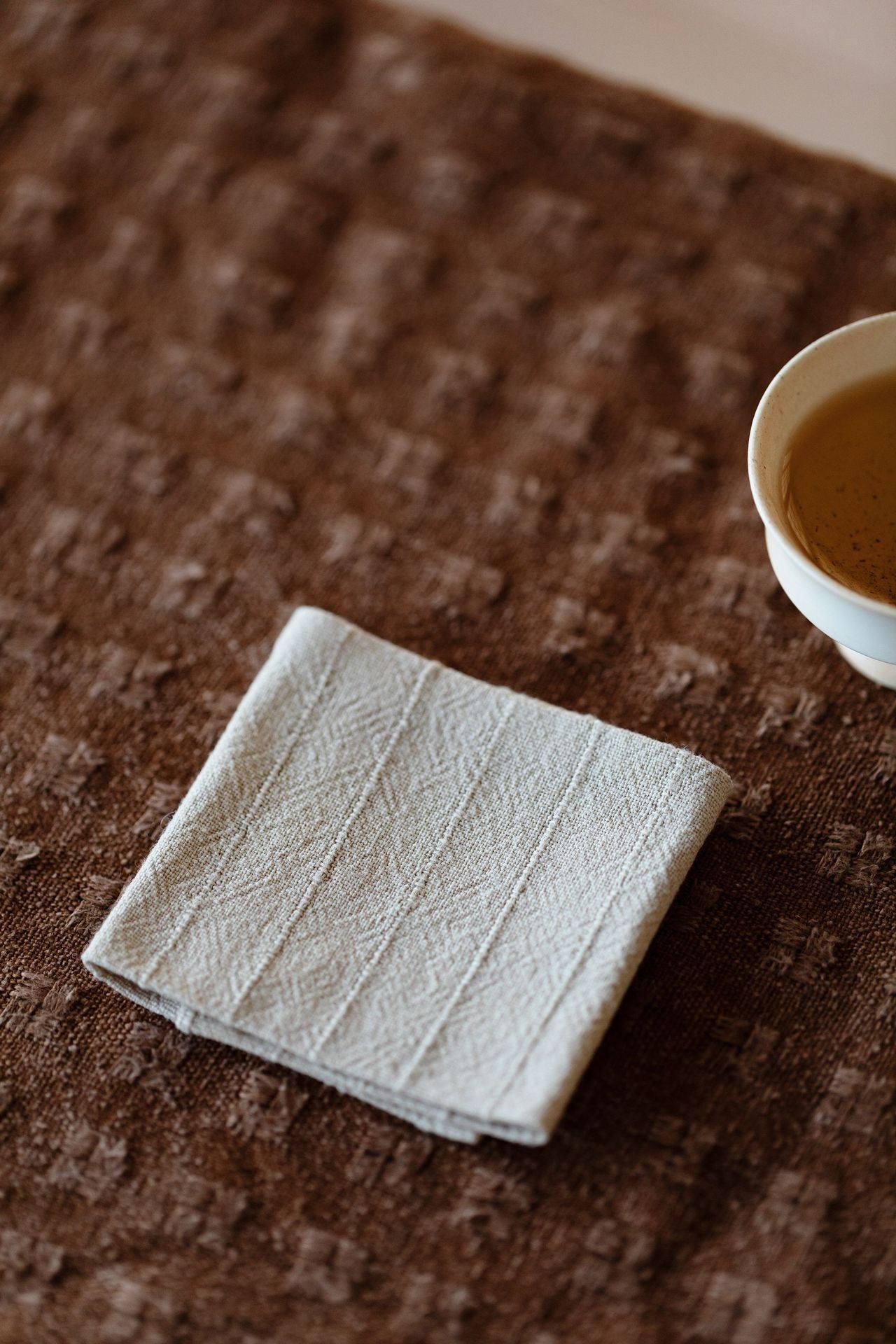 Torchon Gongfu double face en coton et lin gravé Gohobi