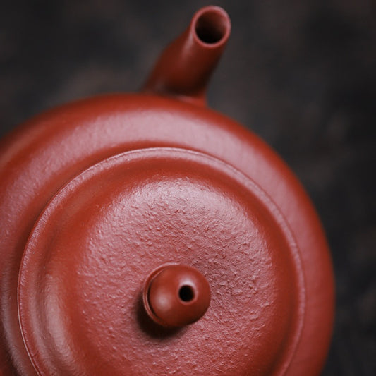 [Chingshui Tang 青水堂] Yixing Red Zisha Clay Teapot – 140ml Handmade Thin-Walled Lotus Seed Style Teapot, Original Ore Zhuni Clay, Small Gongfu Teapot with Built-in Filter