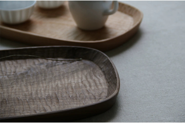 Gohobi Japanese Handcrafted Solid Wood Serving Tray