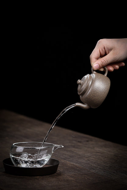 [Chingshui Tang 青水堂] Handmade Yixing Zisha Sandy Purple Clay Teapot – 170ml Original Ore Qing jiangpo Clay, Handmade Light Body with Built-in Filter, Traditional Chinese Purple Clay Teaware