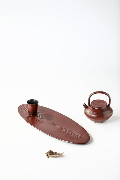 Gohobi Handmade Red Serving Tray Teapot Tray