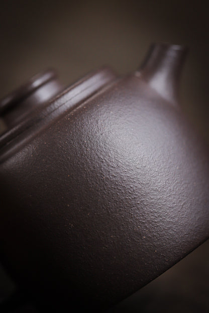 [Chingshui Tang 青水堂] Handmade Yixing Purple Zisha Clay Teapot  – 100ml Original Ore Sky Blue Clay Xiao Julun (Small Giant Wheel) Style, Thin-Walled Gongfu Teapot with Built-in Filter