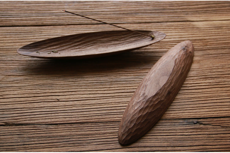 Gohobi Black Walnut Boat-Shaped Incense Holder