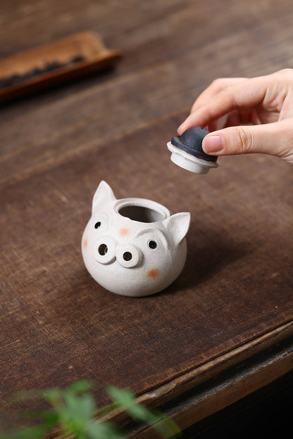 Gohobi Yixing Purple Clay Pig Head Teapot – Handmade Cute Pig Teapot