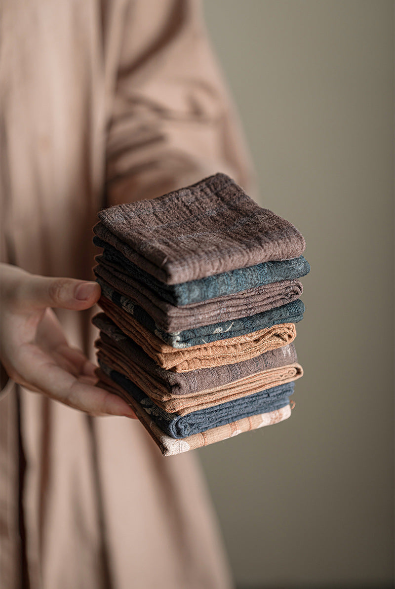 Torchon Gongfu en coton et lin teint à la main Gohobi