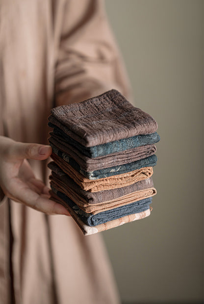 Torchon Gongfu en coton et lin teint à la main Gohobi