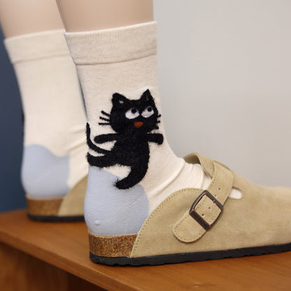 Gohobi Fuzzy Big Cat Heel Socks