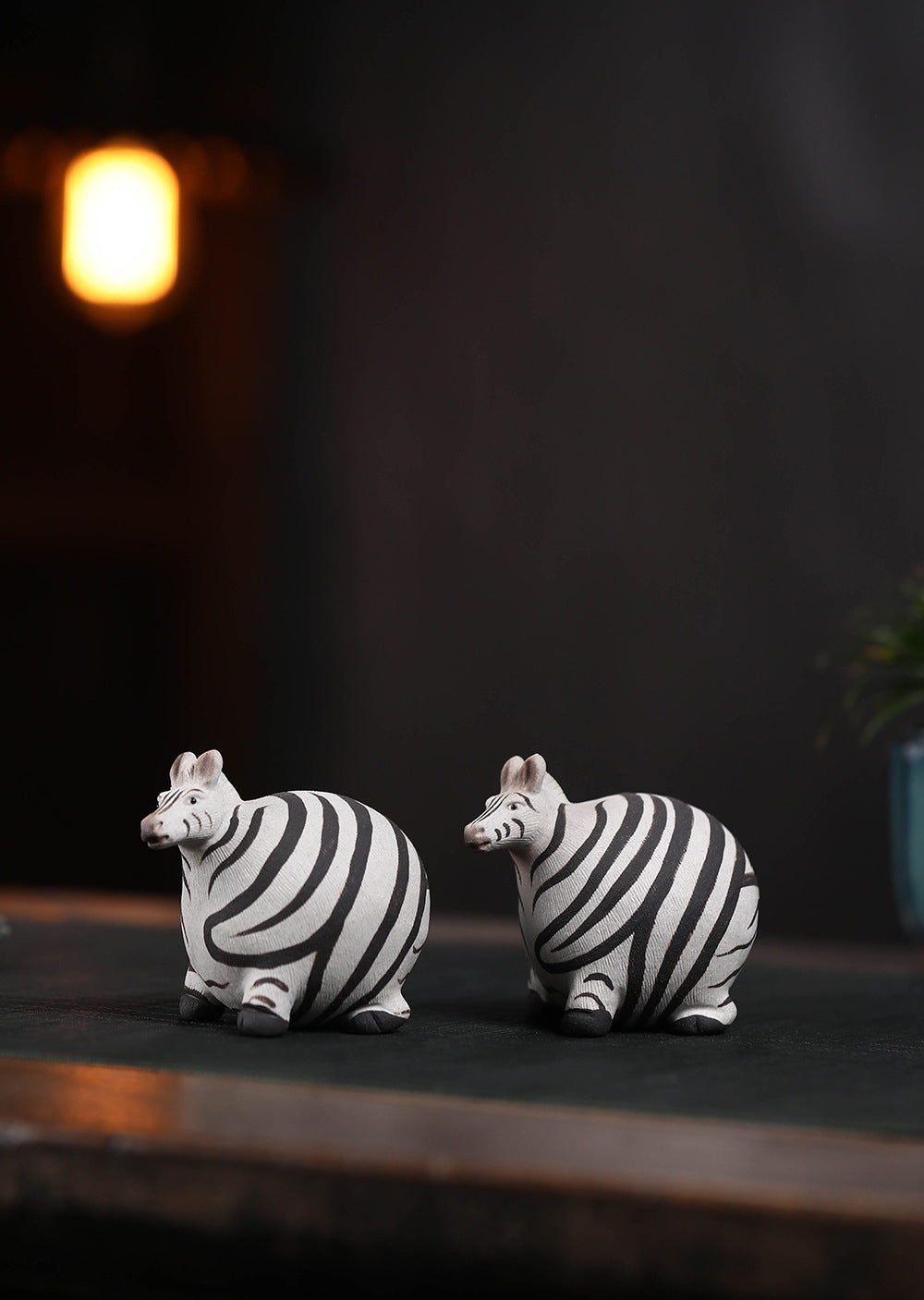 Gohobi Handmade Ceramic YiXing Clay Zebra Ornament Tea pet