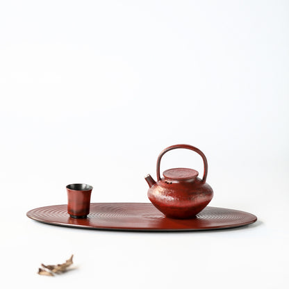 Gohobi Handmade Red Serving Tray Teapot Tray