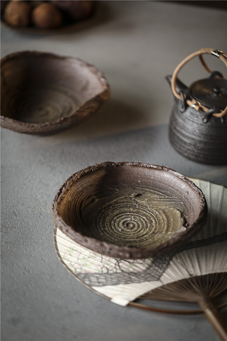 Gohobi Handmade Wabi-Sabi Serving Tray Teapot Tray Plate