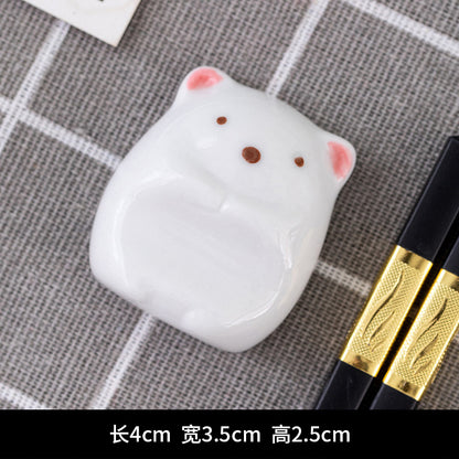 Gohobi Ceramic Cartoon Animal Chopstick Rest