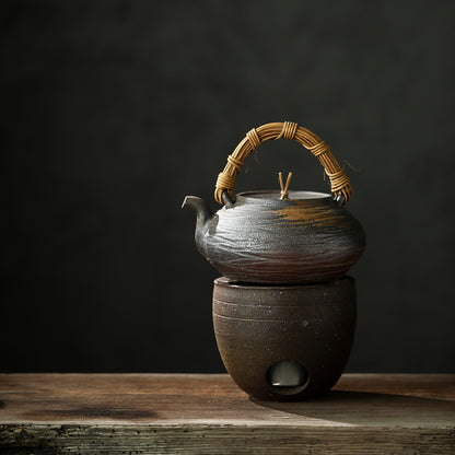 Gohobi Ceramic Alcohol Lamp Tea Stove – Handmade Old Rock Clay Tea Warmer